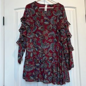 Long sleeve paisley dress